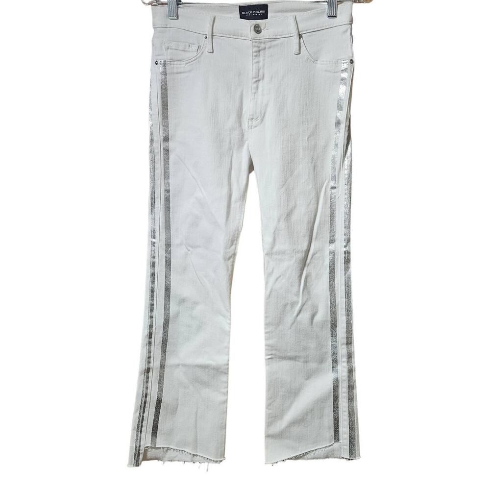 Black Orchid Jeans with Silver Side Stripes Size 28